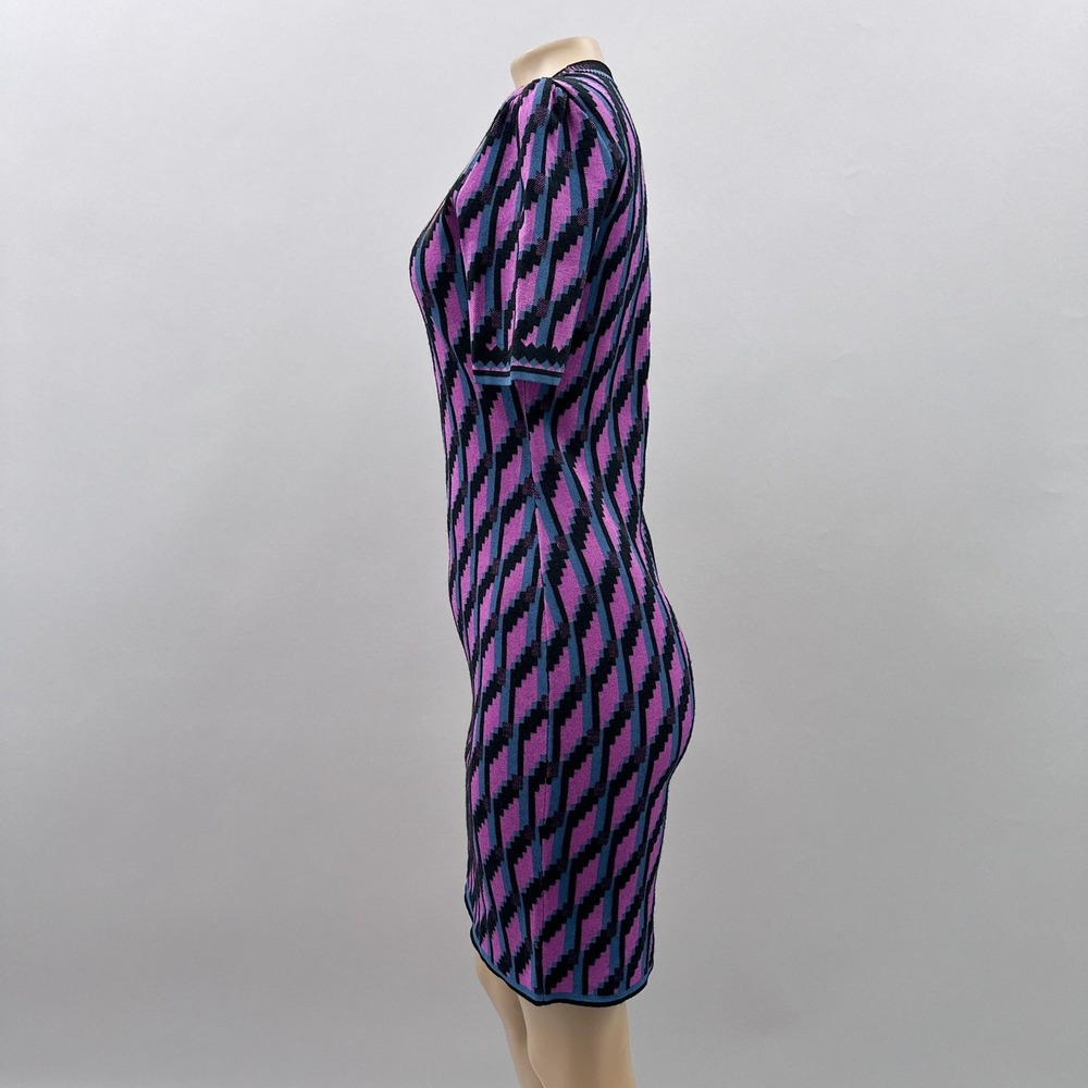 Diane Von Furstenberg Anahi Wool-blend Sheath Dress Purple Women's Size XS - Picture 5 of 13